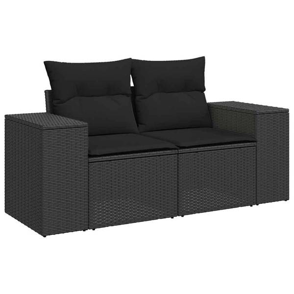 Garten-Lounge-Set 3037213-1 (10-teilig) Schwarz