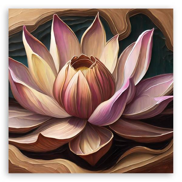 Wandbild lotusblume natur 50 x 50 cm