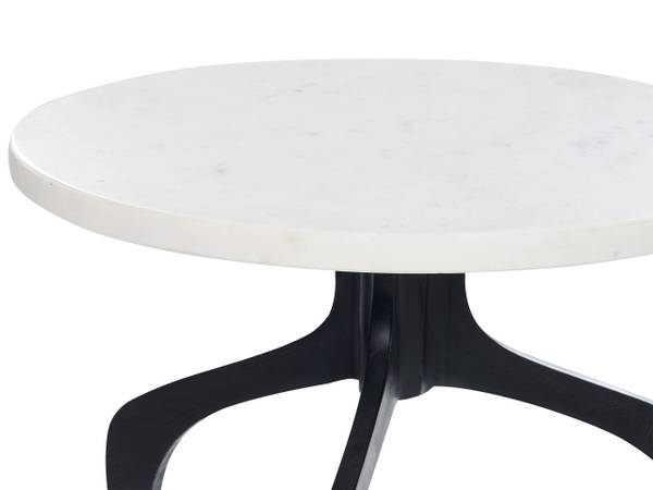 Table d'appoint TIHOI Noir - Blanc - Pierre - 36 x 56 x 36 cm