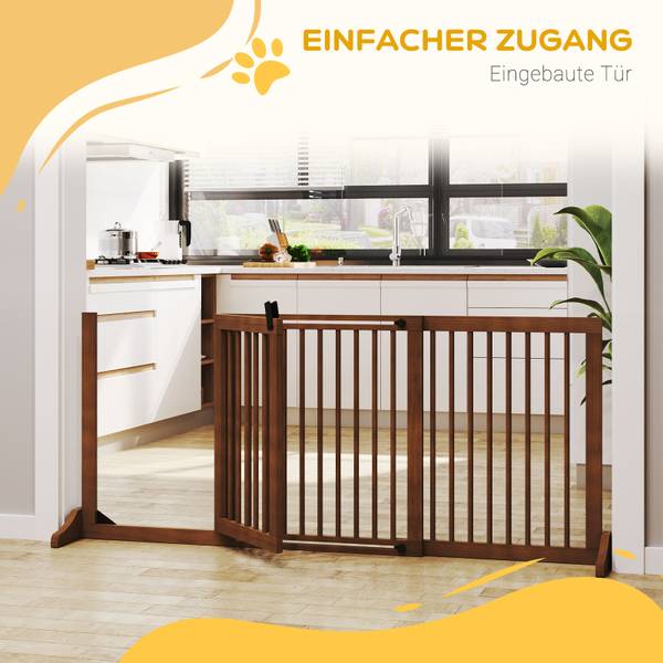 Hundegitter CP328 Braun - Holzwerkstoff - 166 x 36 x 113 cm