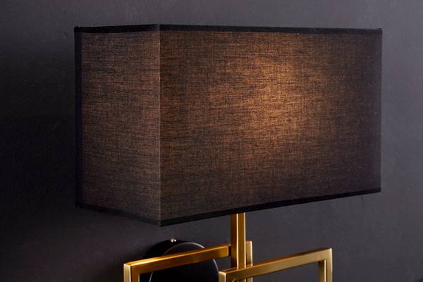 Wandleuchte ATLANTIS Schwarz - Gold - Polyester - 35 x 44 x 20 cm