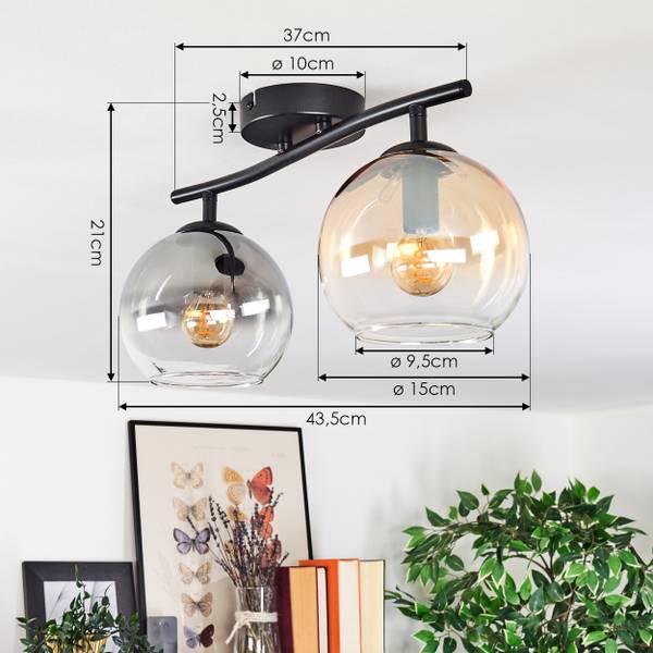 Deckenleuchte Cesaro Grau - Gelb - Metall - 100 x 40 x 100 cm