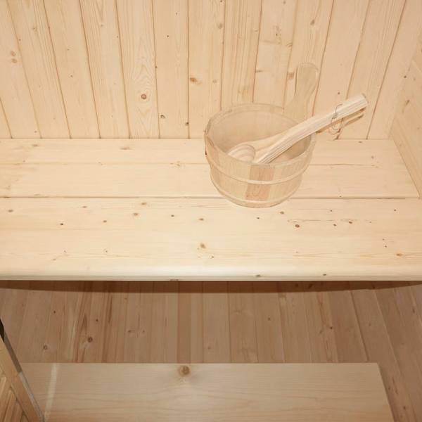 Buitensauna CUBE S bruin - massief hout - 129 x 194 x 120 cm