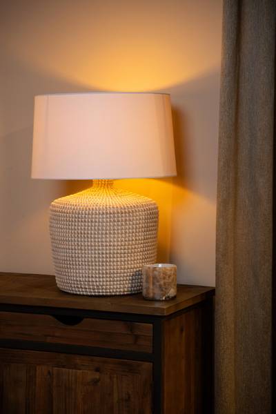 Tischlampe AMBALA Leinen - 45 x 64 x 45 cm