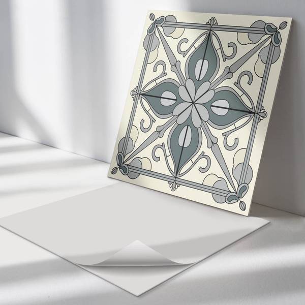 Fliesen Ornamente Blüte 4er Set 50 x 50 cm