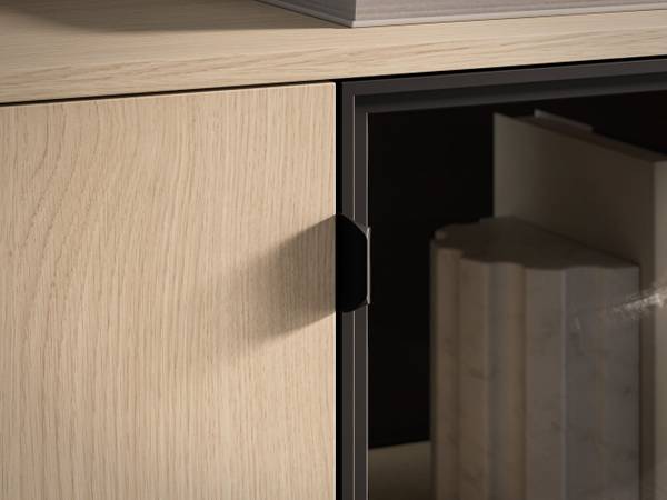 Sideboard BARNEE Schwarz - Braun - Eiche Dekor