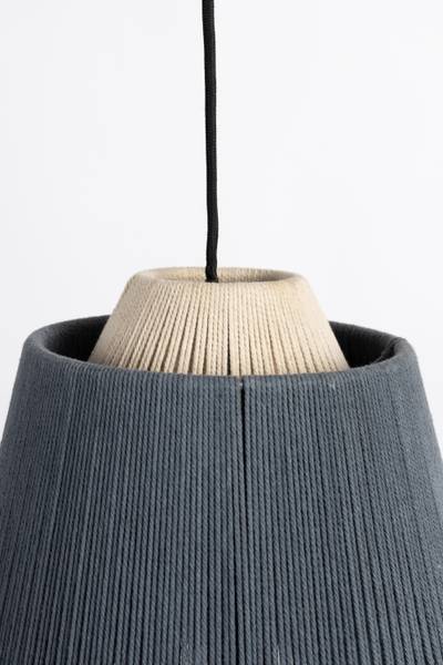 Hängelampe YUMI Blau - Textil - 26 x 20 x 26 cm