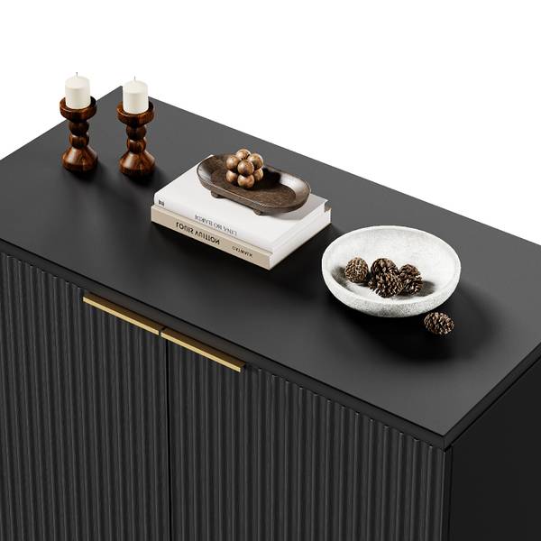 Sideboard QUASARNEXUS Schwarz - Holzwerkstoff - 80 x 80 x 40 cm