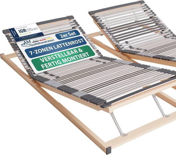 Lattenrost 7-Zonen verstellbar 2er Set 200 x 160 cm