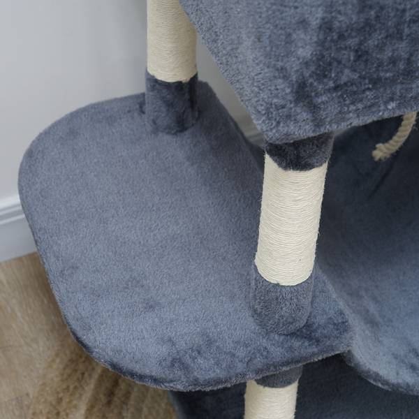 Katzenturm CP182 Grau - Textil - 50 x 206 x 60 cm