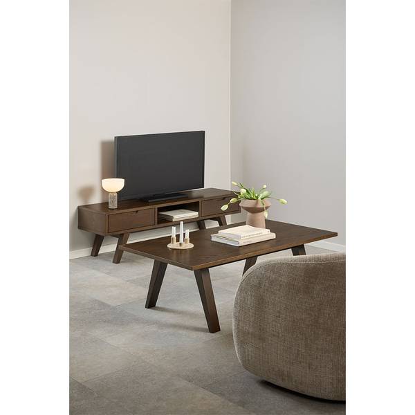 Table basse A-Line Gris - En partie en bois massif - 130 x 45 x 70 cm