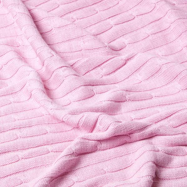 Couverture CABLETHROW Rose clair - 130 x 170 cm