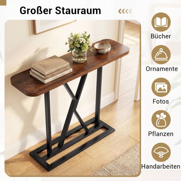 Konsolentisch VH35416 Braun - Holzwerkstoff - 30 x 81 x 100 cm