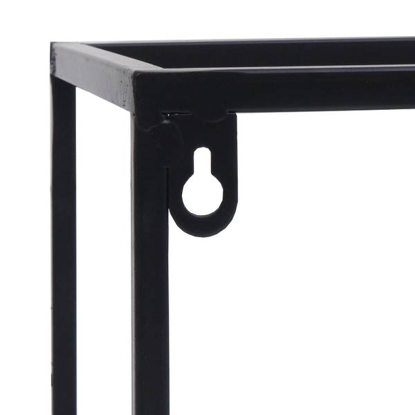 Wandregal Q81 Schwarz - Braun - Tanne - Eisen - 104 x 21 x 18 cm