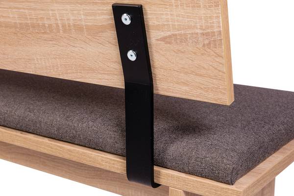 Sitzbank mit Lehne 'Die Elegante' Grau - Eiche Dekor