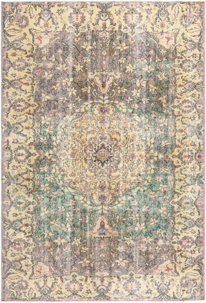 Tapis Ultra Vintage DCXXXV Jaune - Laine - 201 x 1 x 295 cm