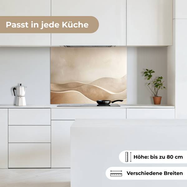 SPRITZSCHUTZ KÜCHE Sandstruktur 90 x 70 cm
