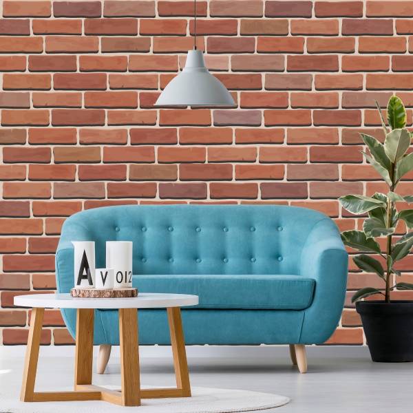 Vliesbehang BAKSTENENPATROON 3D Effect beige - bruin - vlies - 53 x 1000 x 1000 cm