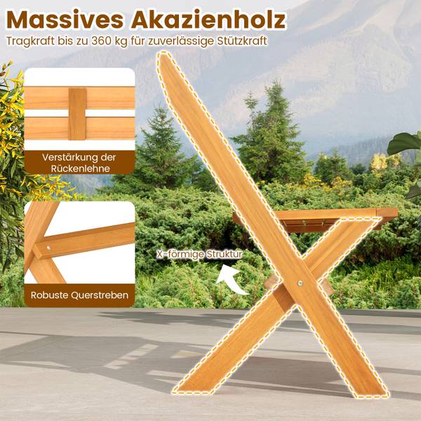Gartenbank TI97219DE Braun - Massivholz - 56 x 80 x 105 cm