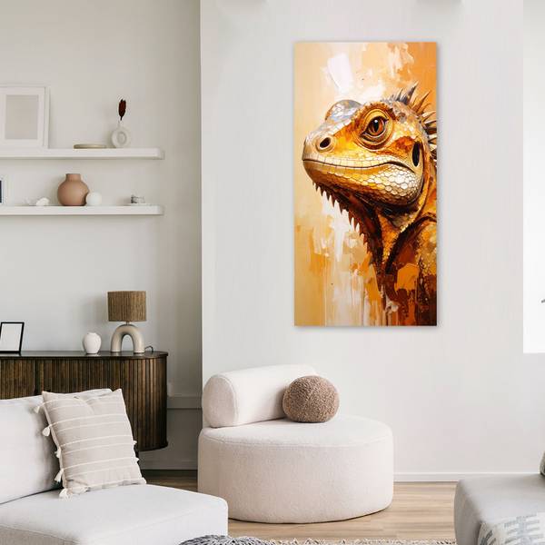 Tableau déco Tête de lézard Reptiles 60 x 120 cm