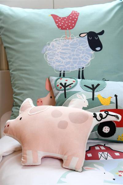 Kinderkissen TOM Pink - Naturfaser - 28 x 2 x 41 cm