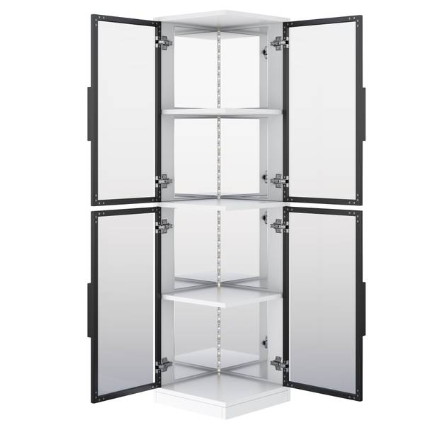 Vitrine FANGLS41 Ⅳ Weiß - Holzwerkstoff - 44 x 164 x 42 cm