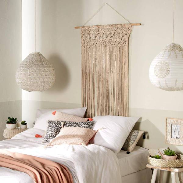 Vorhang MACRAME Beige - Naturfaser - 90 x 1 x 200 cm