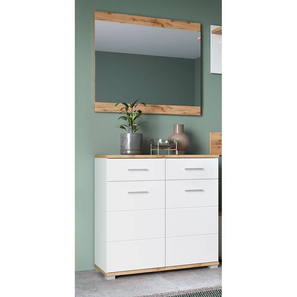 Schuhkommode HUESCA-129-4 Weiß - Holzwerkstoff - 90 x 88 x 34 cm