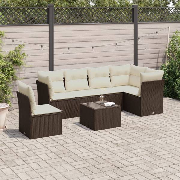 Garten-Lounge-Set 3035166-2 7-teilig Braun - Creme