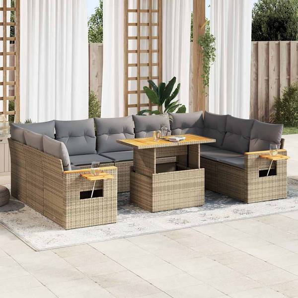 Garten-Lounge-Set 3037333-2 (10-teilig) Beige - Grau