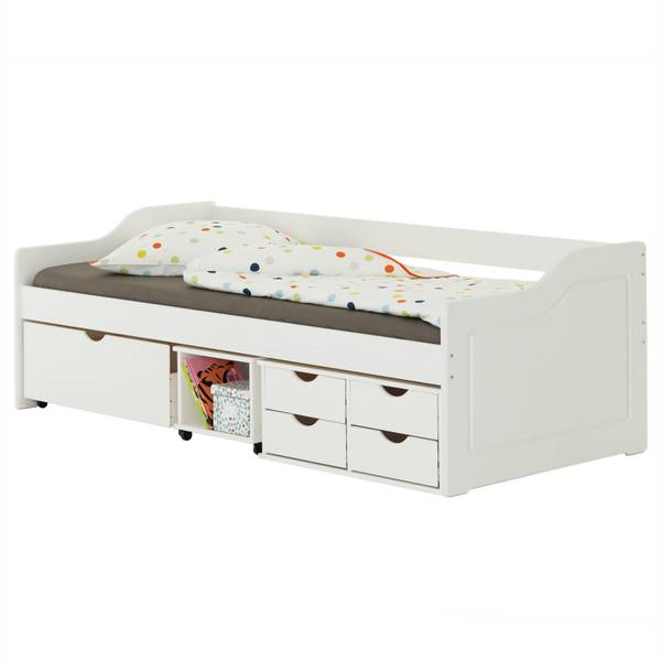 Sofabett SENTA 90x200 cm Weiß - Kiefer - 98 x 63 x 205 cm