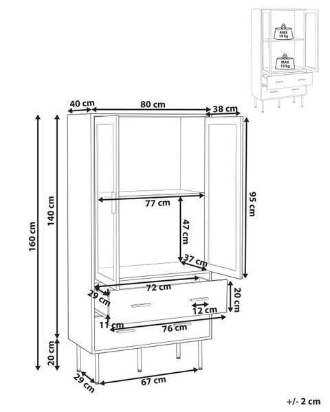 Vitrine MILORA Bambus