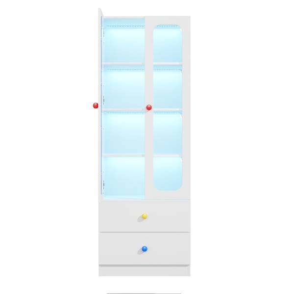 Vitrine DENGLOW39 Ⅵ Weiß - Holzwerkstoff - 60 x 170 x 35 cm