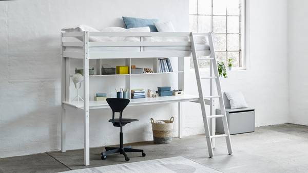 Lit mezzanine Actim Blanc - Pin - 152 x 177 x 208 cm