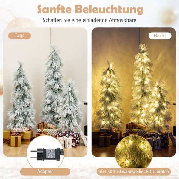 Weihnachtsbäume OY47480 3er Set Grün - Kunststoff - 46 x 150 x 46 cm
