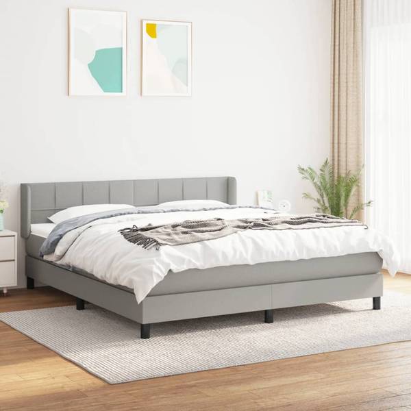 Boxspringbett 3017256-3 Hellgrau - 183 x 203 cm