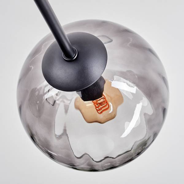 Deckenleuchte Cesaro Grau - Aluminium - Klarglas - 28 x 29 x 36 cm