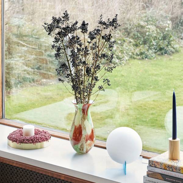 Vase Kaleido Rot - Klarglas - Farbglas - Milchglas - Spiegelglas - 15 x 30 x 15 cm