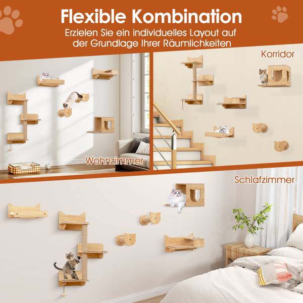 Kletterwand BH32563ZMDE(6-tlg.) Braun - Holzwerkstoff - 33 x 20 x 44 cm