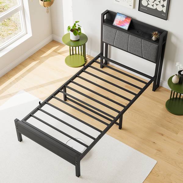 Bettgestell ZY-020 Schwarz - Holzwerkstoff - 91 x 99 x 217 cm