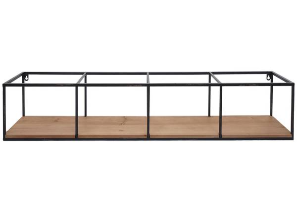 Wandregal Q81 Schwarz - Braun - Tanne - Eisen - 104 x 21 x 18 cm
