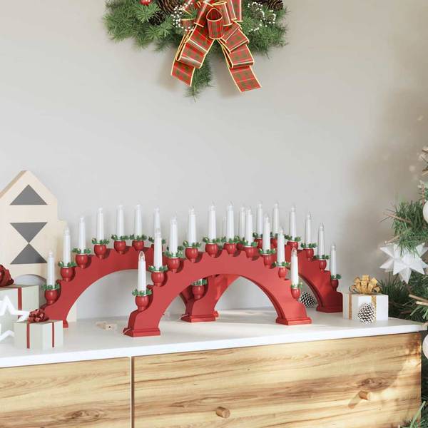 Weihnachtskerzenbog 3700000175 3er Set Rot