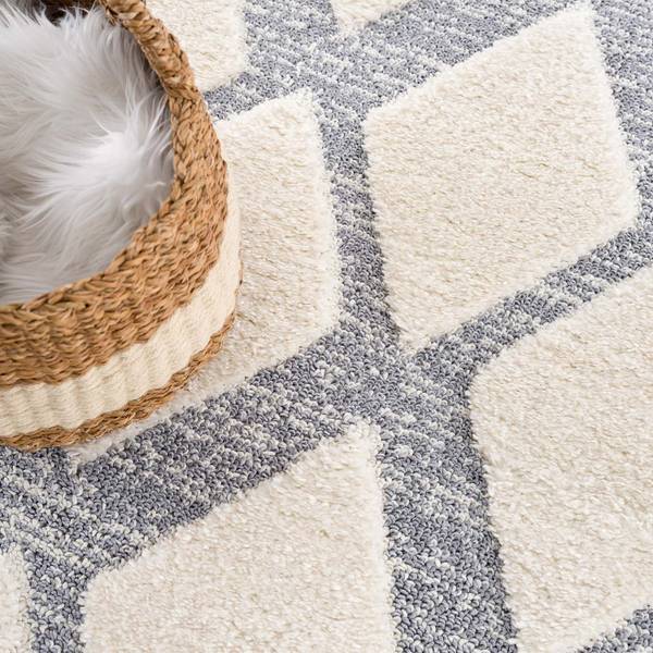 Hochflor-Teppich Focus Grau - Weiß - Textil - 160 x 1 x 230 cm