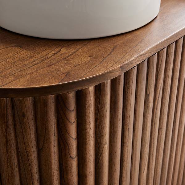 Waschtischunterschrank hängend Braun - Massivholz - 140 x 56 x 50 cm