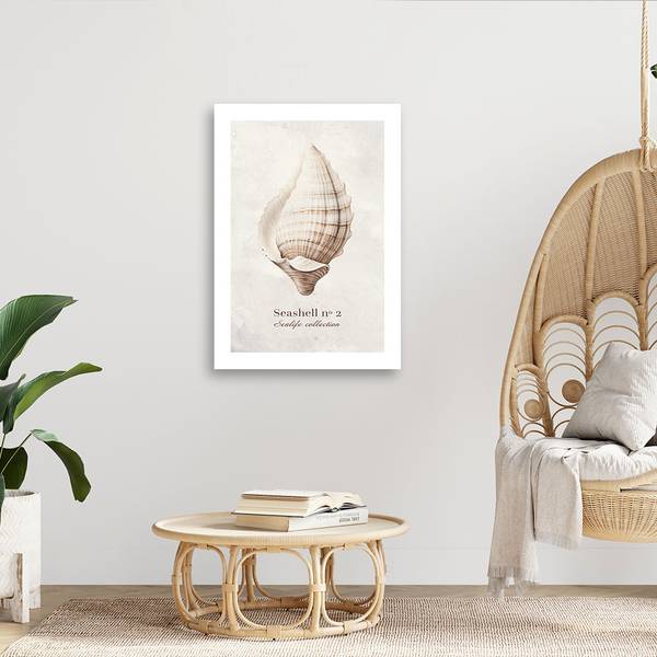 Wandbild muschel auf natürlichem 40 x 60 cm