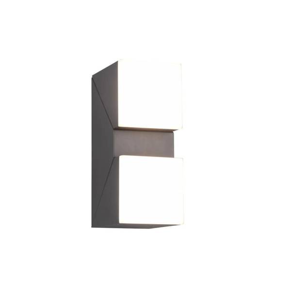 Wandleuchte AVON Grau - Aluminium - 9 x 28 x 9 cm