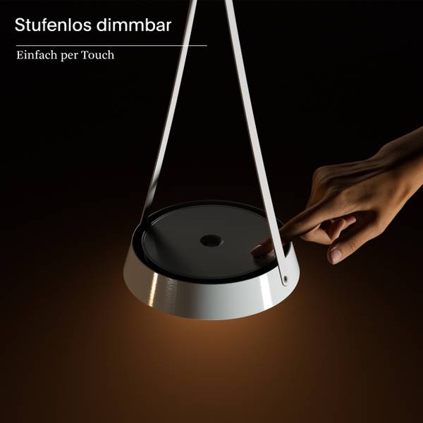 Akku-Pendelleuchte Mahina Hochglanz Schwarz