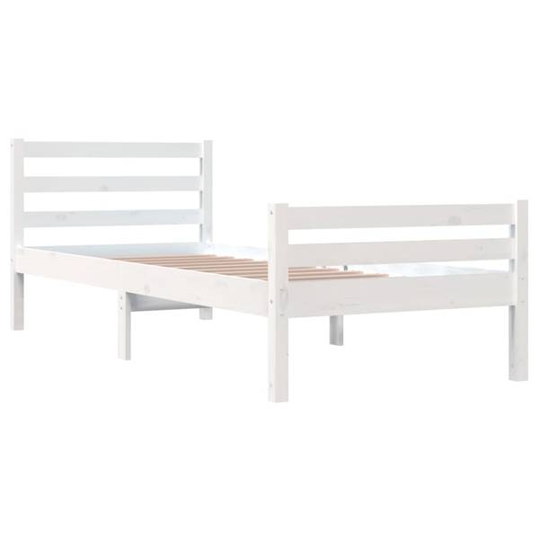 Massivholzbett XT 1859 Weiß - Massivholz - 106 x 70 x 206 cm