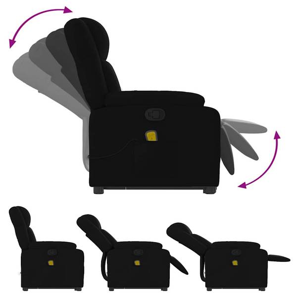 Massagesessel mit Aufstehhilfe 3032397-2 Schwarz