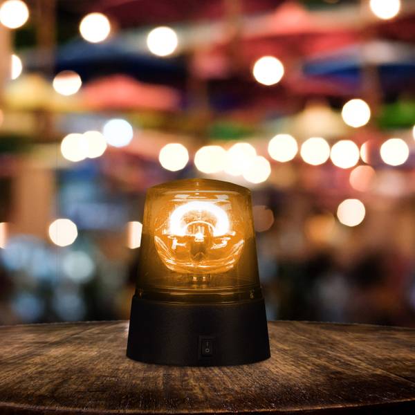 Rundumleuchte 2er Set orange Schwarz - Orange - Kunststoff - 10 x 12 x 10 cm